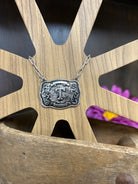 Western Buckle Initial Necklace ~ T - Henderson's Western Store