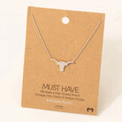 Dainty Bull Head Pendant Necklace - Henderson's Western Store
