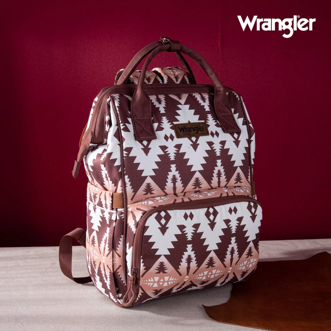 Wrangler Aztec Printed Callie Backpack ~ Brown - Henderson's Western Store