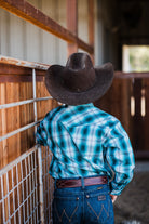 Boy's Woven Plaid ~ Teal - Henderson's Western Store