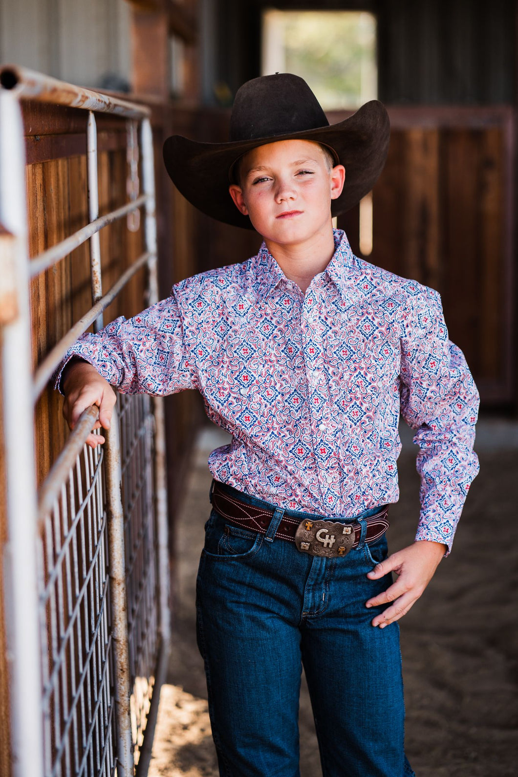 Rough Stock for Boys ~ Red Paisley - Henderson's Western Store