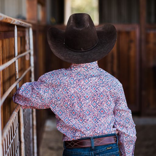 Rough Stock for Boys ~ Red Paisley - Henderson's Western Store