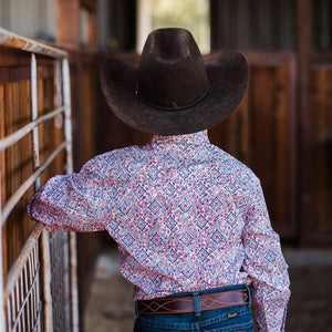 Load image into Gallery viewer, Rough Stock for Boys ~ Red Paisley - Henderson&#39;s Western Store