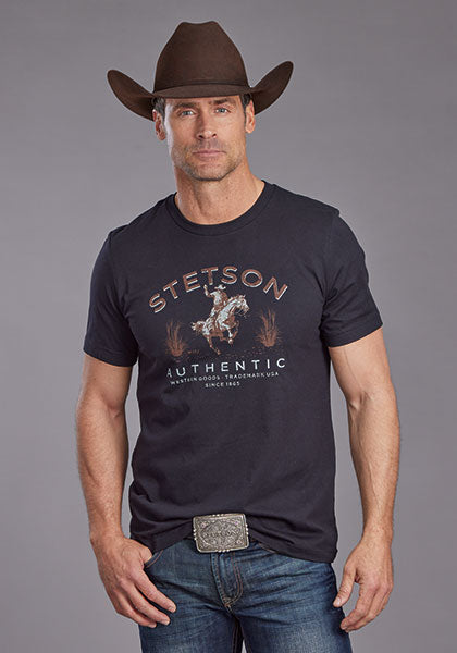 Stetson Bronc Scenery Tee - Henderson's Western Store