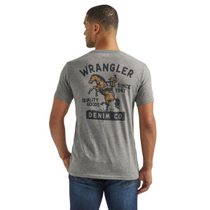 Load image into Gallery viewer, Men&#39;s Wrangler Denim Logo Tee ~ Graphite - Henderson&#39;s Western Store