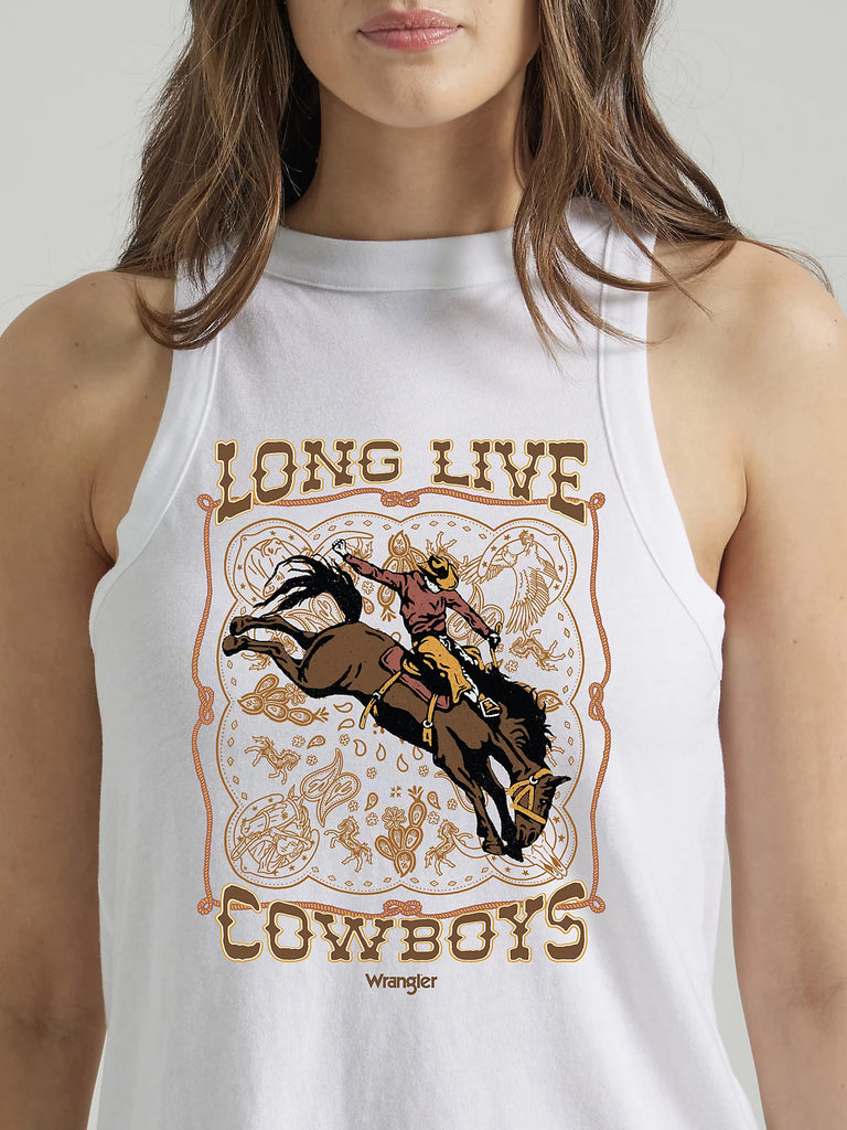 Ladies Long Live Cowboys Tank by Wrangler - Henderson's Western Store