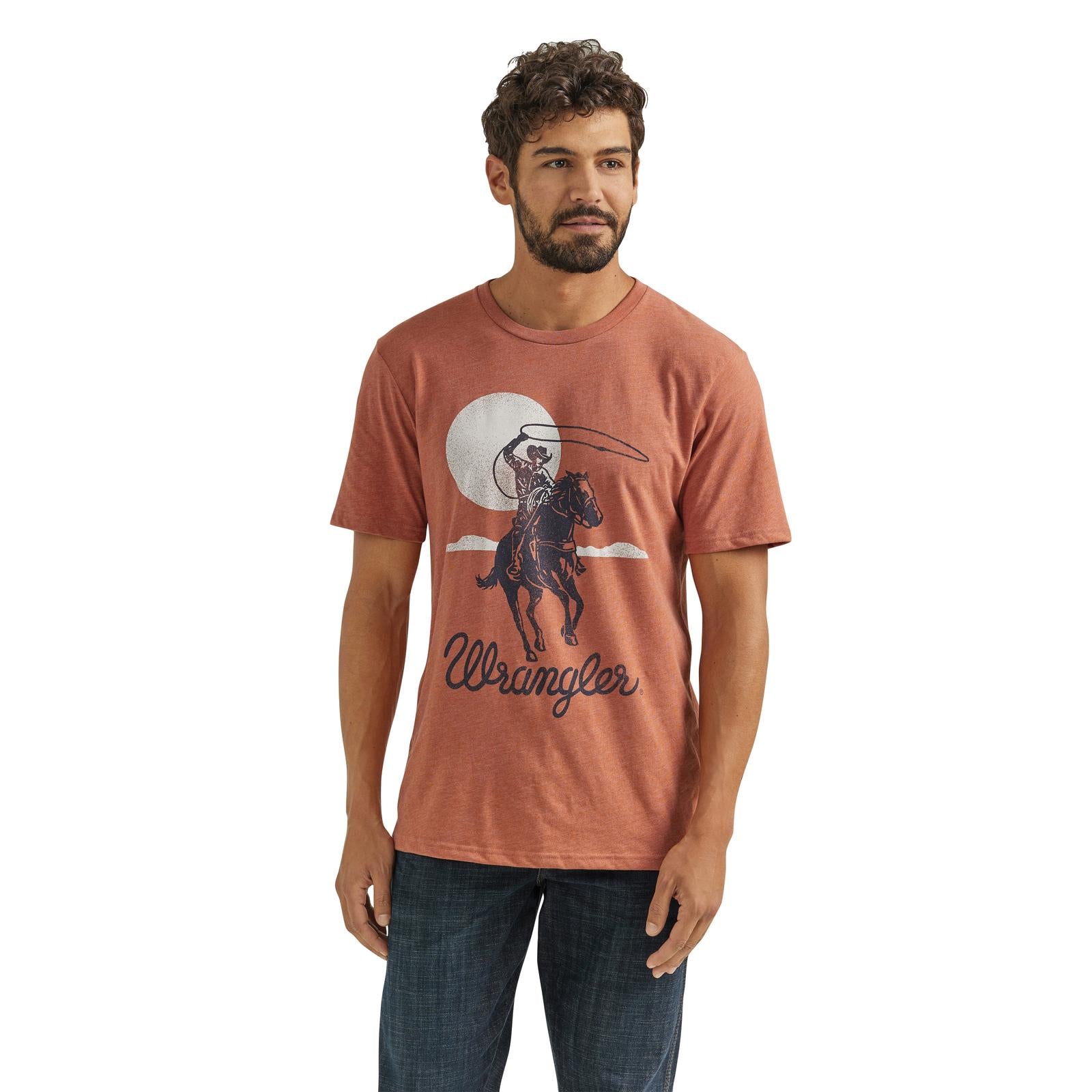 Men's Wrangler Tee ~  Redwood - Henderson's Western Store