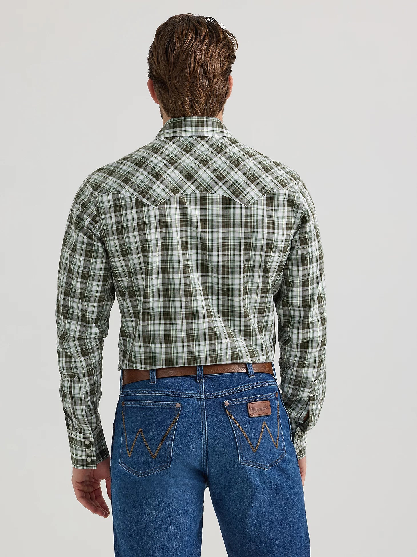 Men's Wrangler Retro Plaid ~ Green - Henderson's Western Store