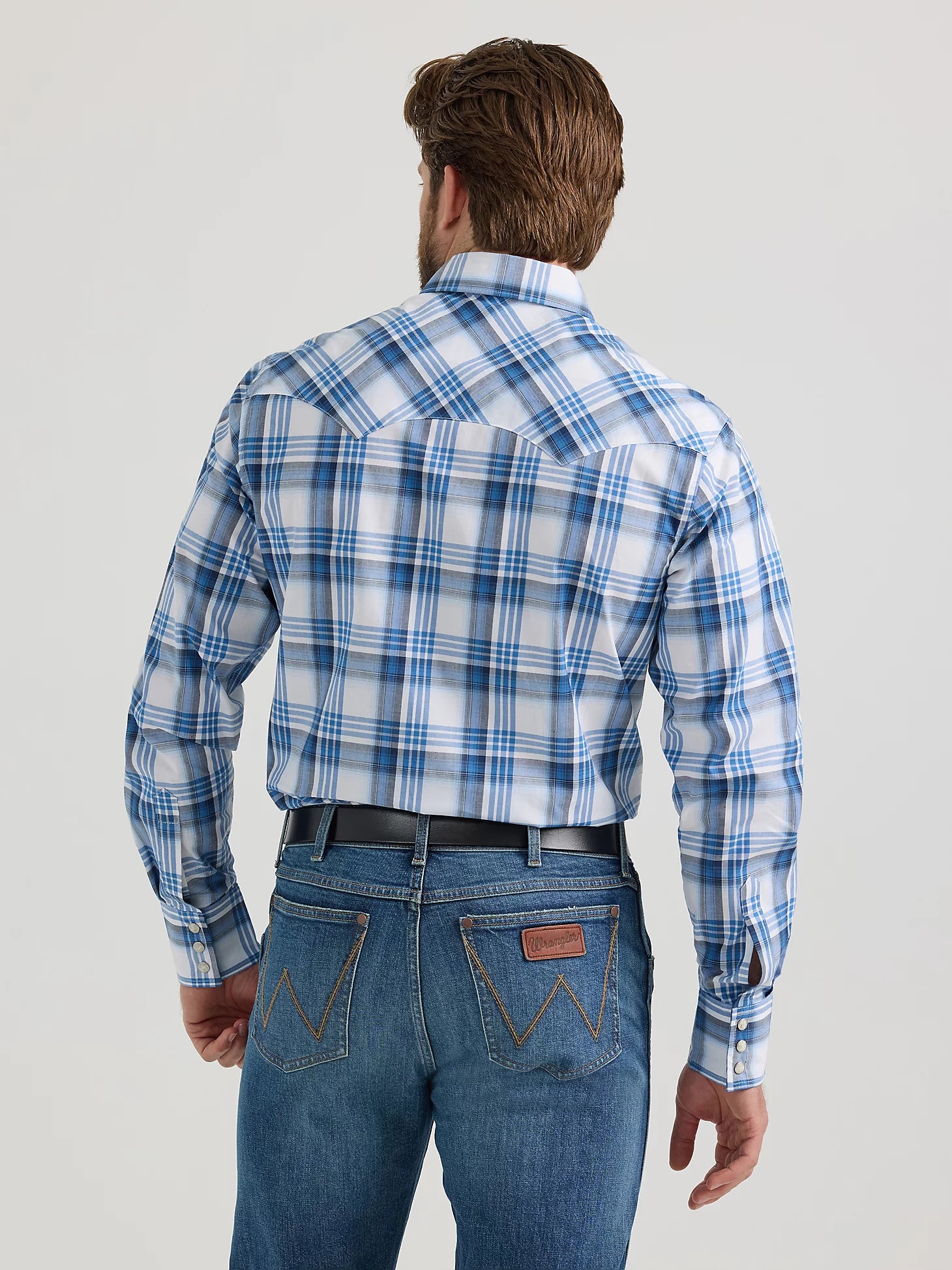 Men's Wrangler Retro Plaid ~ Blue - Henderson's Western Store
