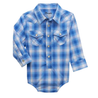 Wrangler Baby Boy Onesie ~ Blue Plaid - Henderson's Western Store