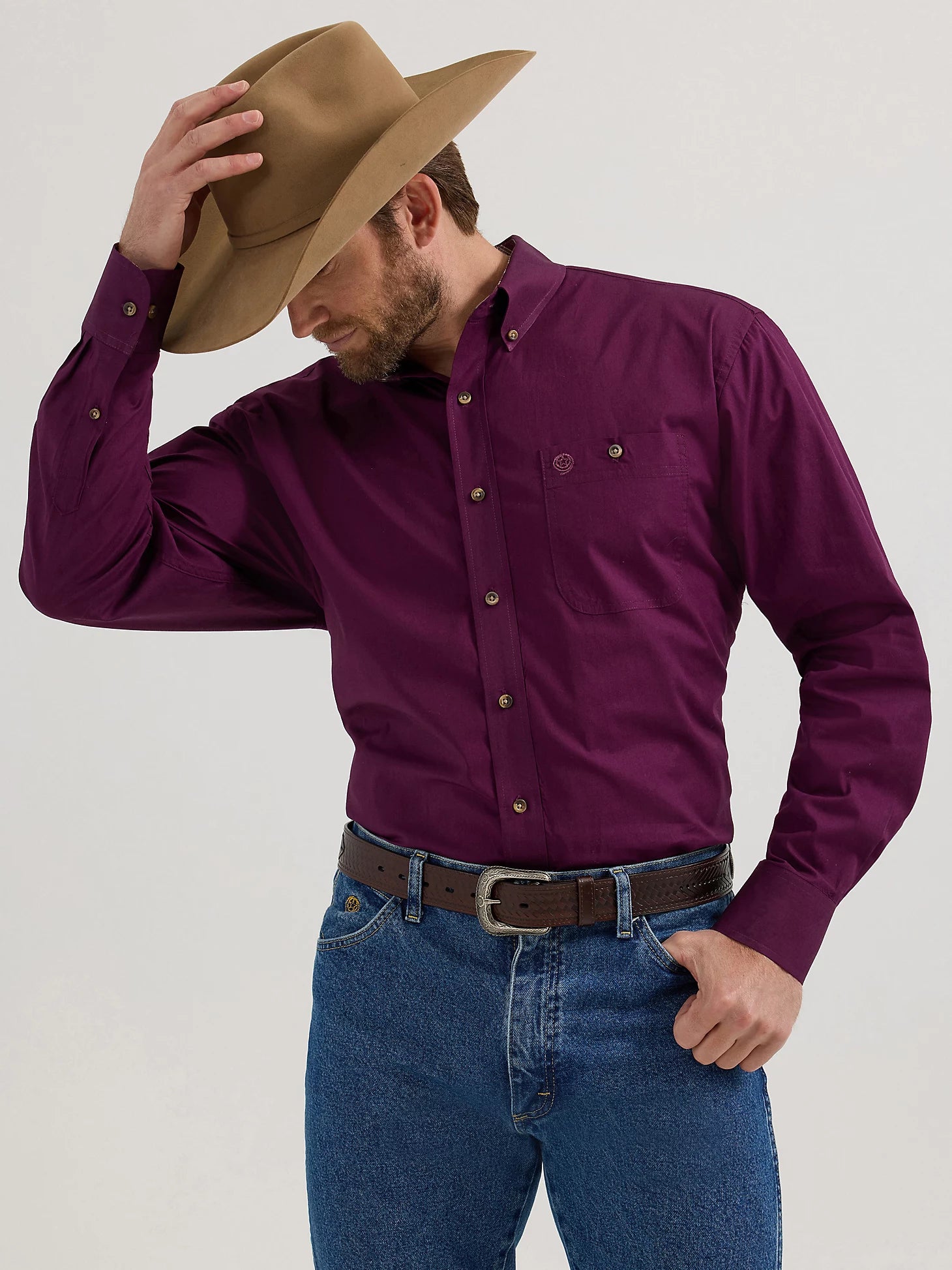 George Strait Shirt by Wrangler ~ Plum - Henderson's Western Store