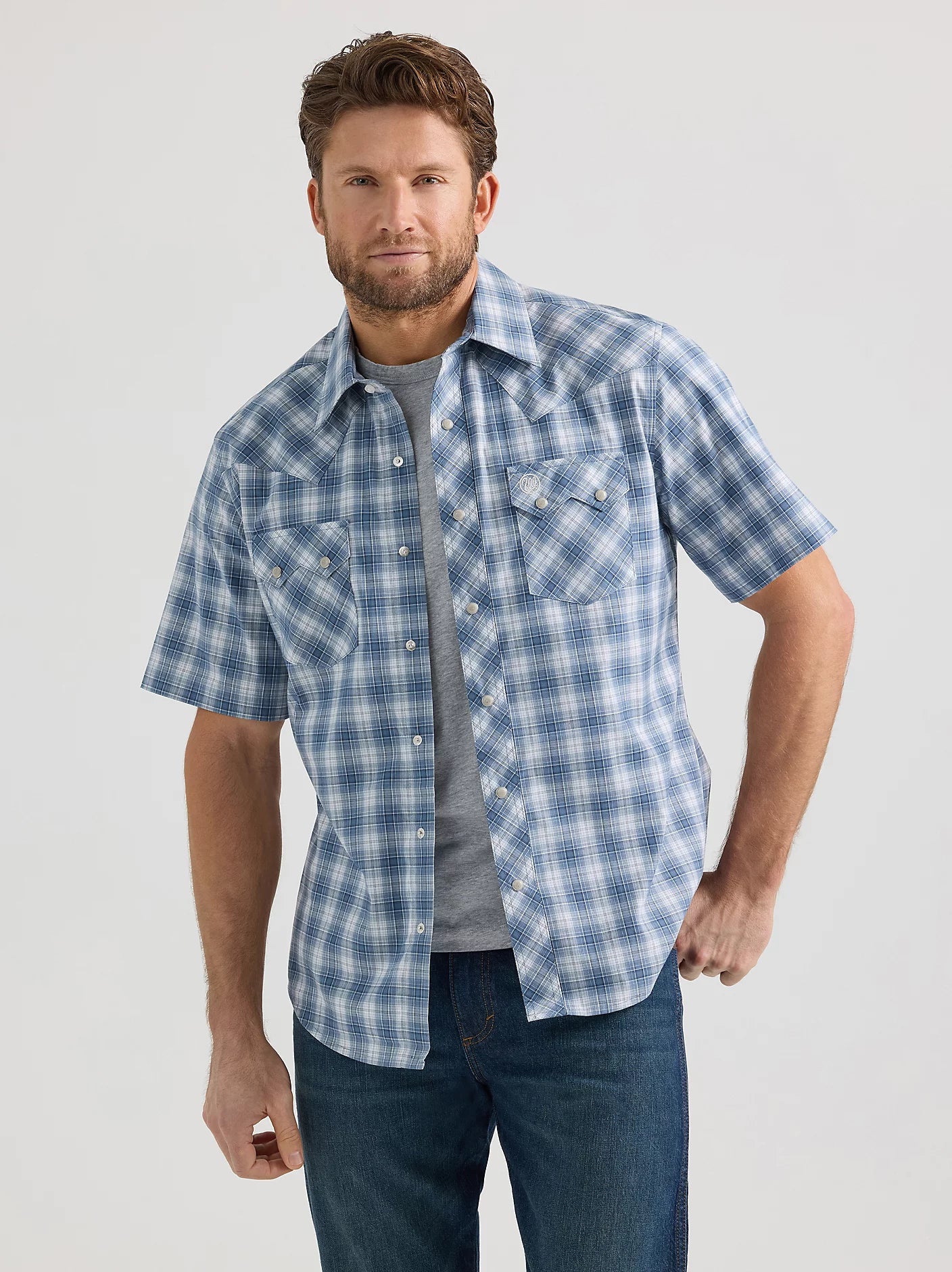 Men's Wrangler Retro Plaid ~ Blue Iris - Henderson's Western Store