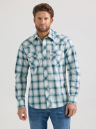 Men's Wrangler Retro Plaid ~ Teal Blur - Henderson's Western Store