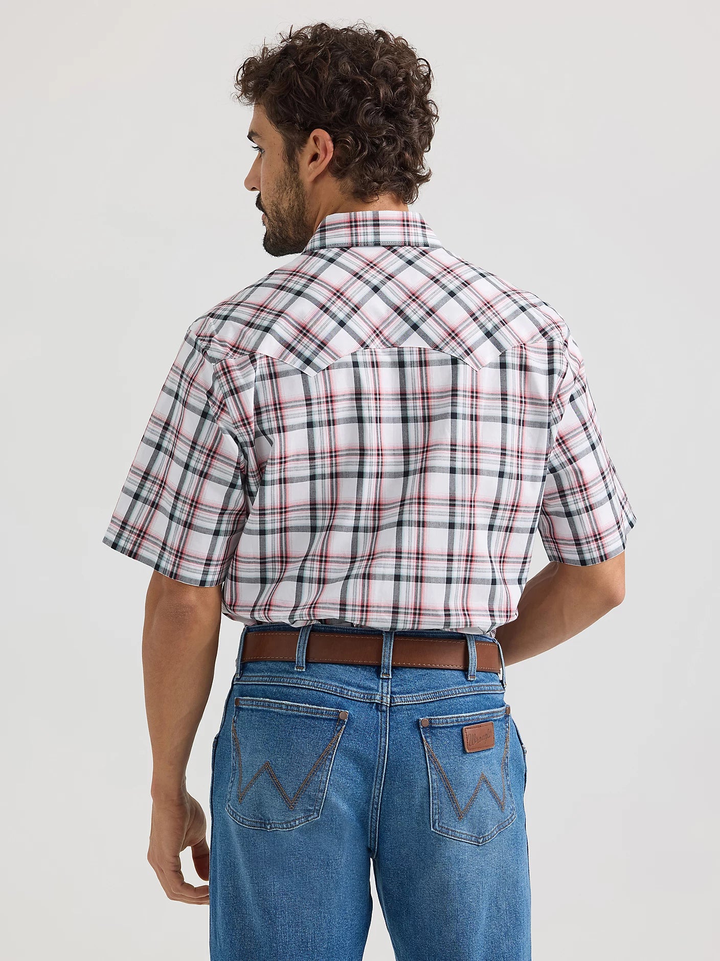 Men's Wrangler Retro Plaid ~Frosted Red - Henderson's Western Store