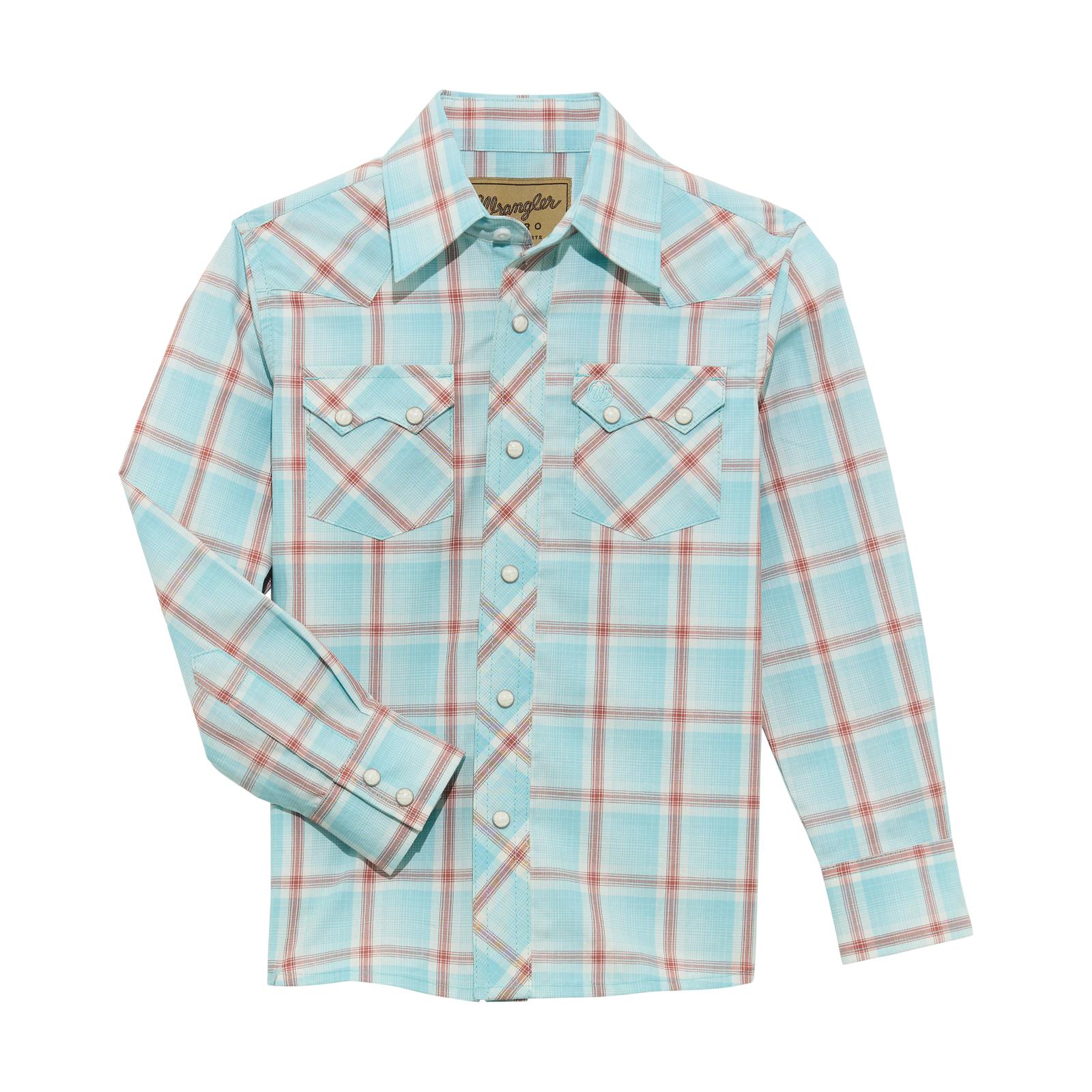 Boy's Retro Wrangler Plaid ~ Blue - Henderson's Western Store