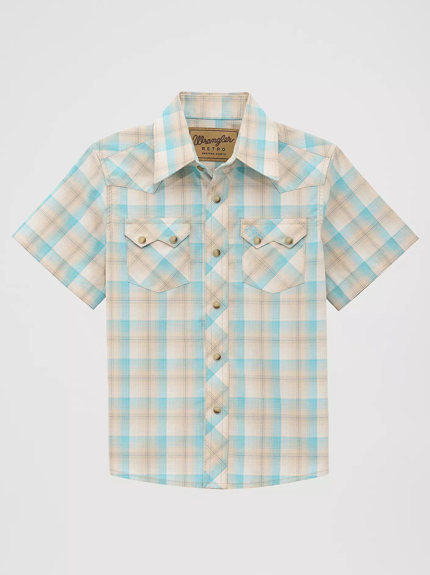 Boy's Retro Wrangler Plaid ~ Tan - Henderson's Western Store