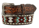 Ariat Zig Zag Beaded Embossed Belt - Henderson's Western Store