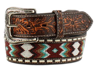 Ariat Zig Zag Beaded Embossed Belt - Henderson's Western Store