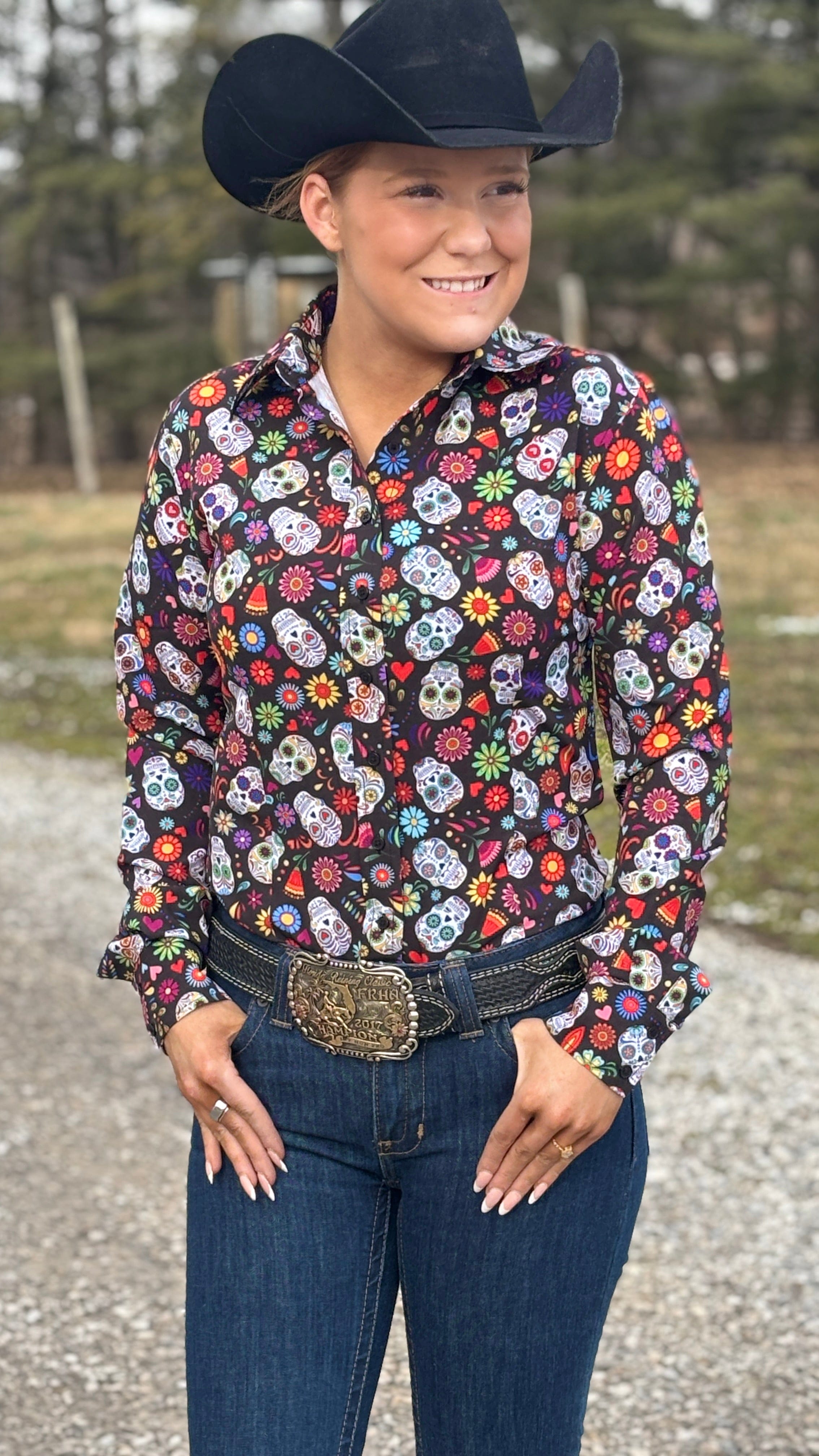 Sugar Skull Easy Care Shirt - Henderson's Western Store
