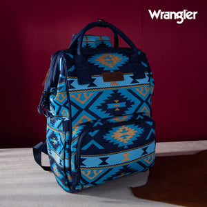 Load image into Gallery viewer, Wrangler Aztec Printed Callie Backpack ~ Navy - Henderson&#39;s Western Store