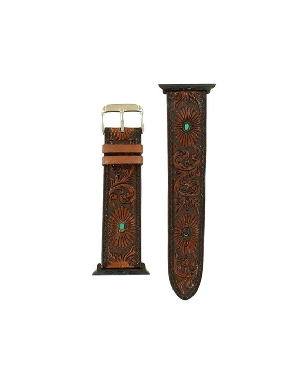 Western Leather Watch Band ~ Floral Tooled - Henderson's Western Store