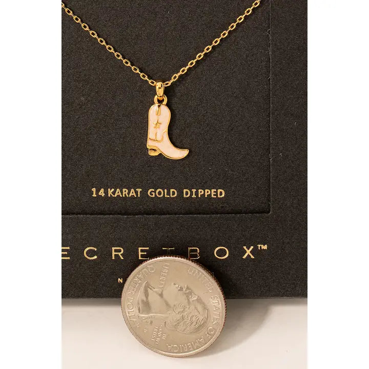 Secret Box Charm Necklace ~ Boot - Henderson's Western Store