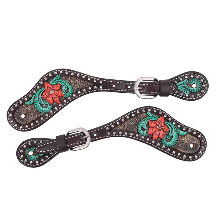 Cactus Flower ~ Spur Strap - Henderson's Western Store
