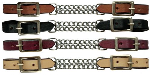 Showman leather curb with double chain - Henderson's Western Store