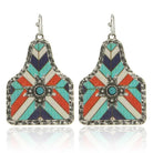 Aztec Pattern Cow Tag Earring - Henderson's Western Store