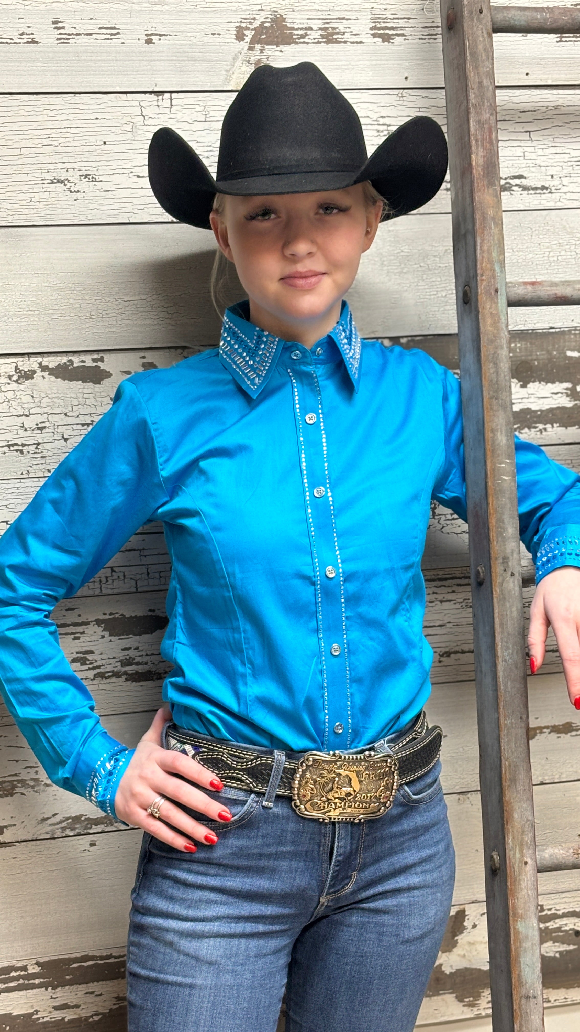 RHC Bling Sateen ~ Malibu Blue - Henderson's Western Store