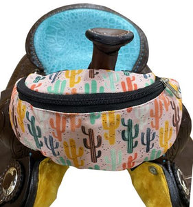 Load image into Gallery viewer, Insulated Saddle Pouch  ~ Pink Cactus Print - Henderson&#39;s Western Store