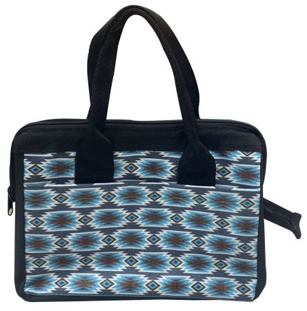 Durable nylon Gray Blue Aztec Print tote bag - Henderson's Western Store