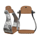 Polished Aluminum Engraved Wide Stirrups - Henderson's Western Store