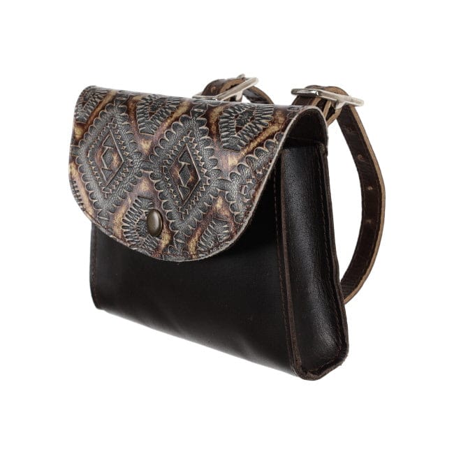 Leather Pommel Pouch ~ Cowboy Carving - Henderson's Western Store