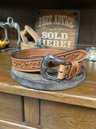 Leather Tooled Belt~Oak Leaf - Henderson's Western Store
