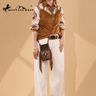 MW Tooled Phone Crossbody ~ Brown - Henderson's Western Store