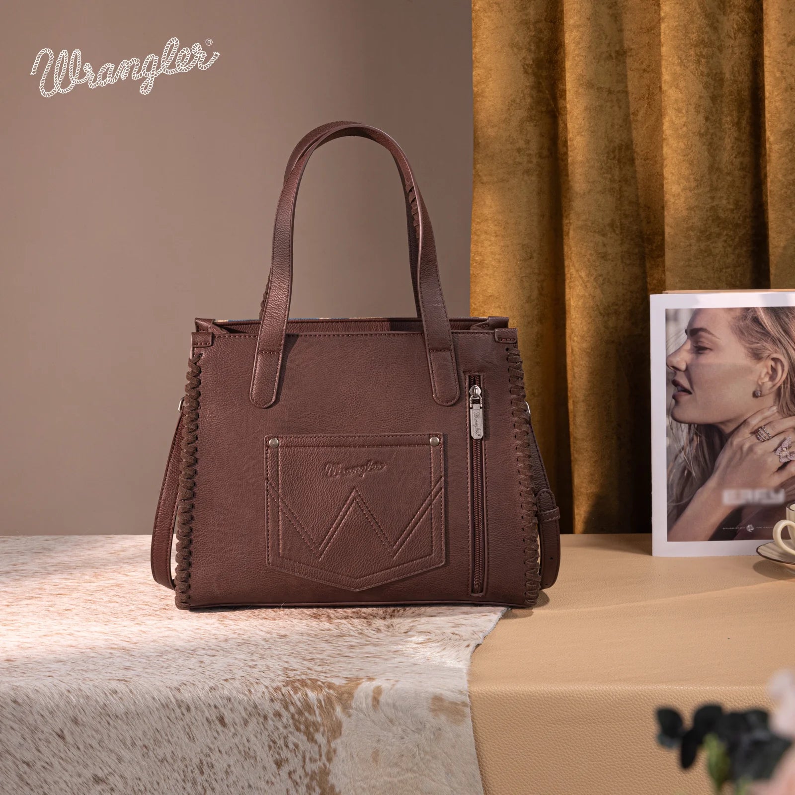 Wrangler Vintage Print Carry Satchel/Crossbody ~ Jean - Henderson's Western Store