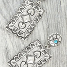 Western Turquoise Black Jack Concho Post Earrings - Henderson's Western Store