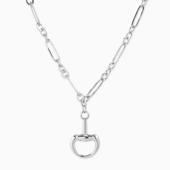 Horsebit Linked Chain Necklace ~ Rhodium - Henderson's Western Store