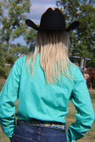 Ladies Rough Stock ~ Turquoise Print - Henderson's Western Store