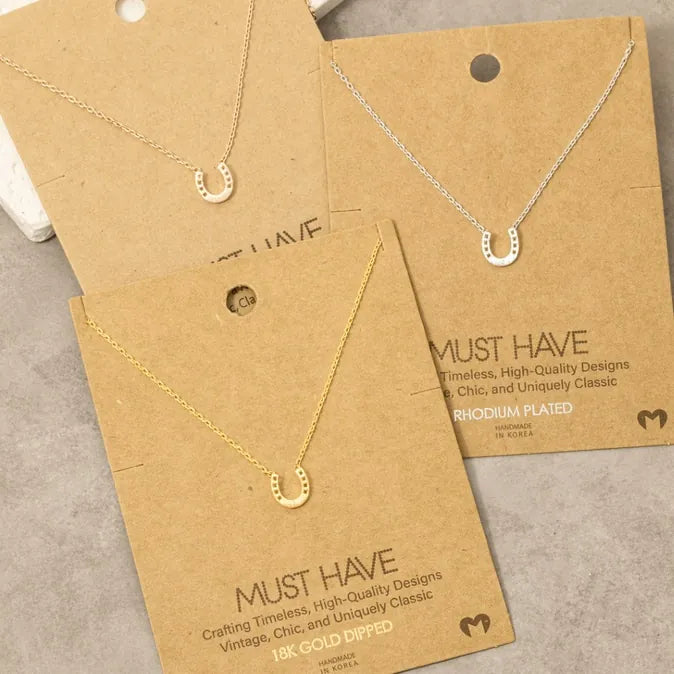 Dainty Horseshoe Pendant Necklace - Henderson's Western Store
