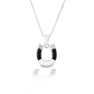 KELLY HERD BLACK & WHITE HORSESHOE NECKLACE - STERLING SILVER - Henderson's Western Store