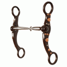 Brown Steel Snaffle Bit W/Engraved Copper Stud - Henderson's Western Store