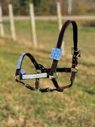 Dark Leather Show Halter ~ Floral - Henderson's Western Store