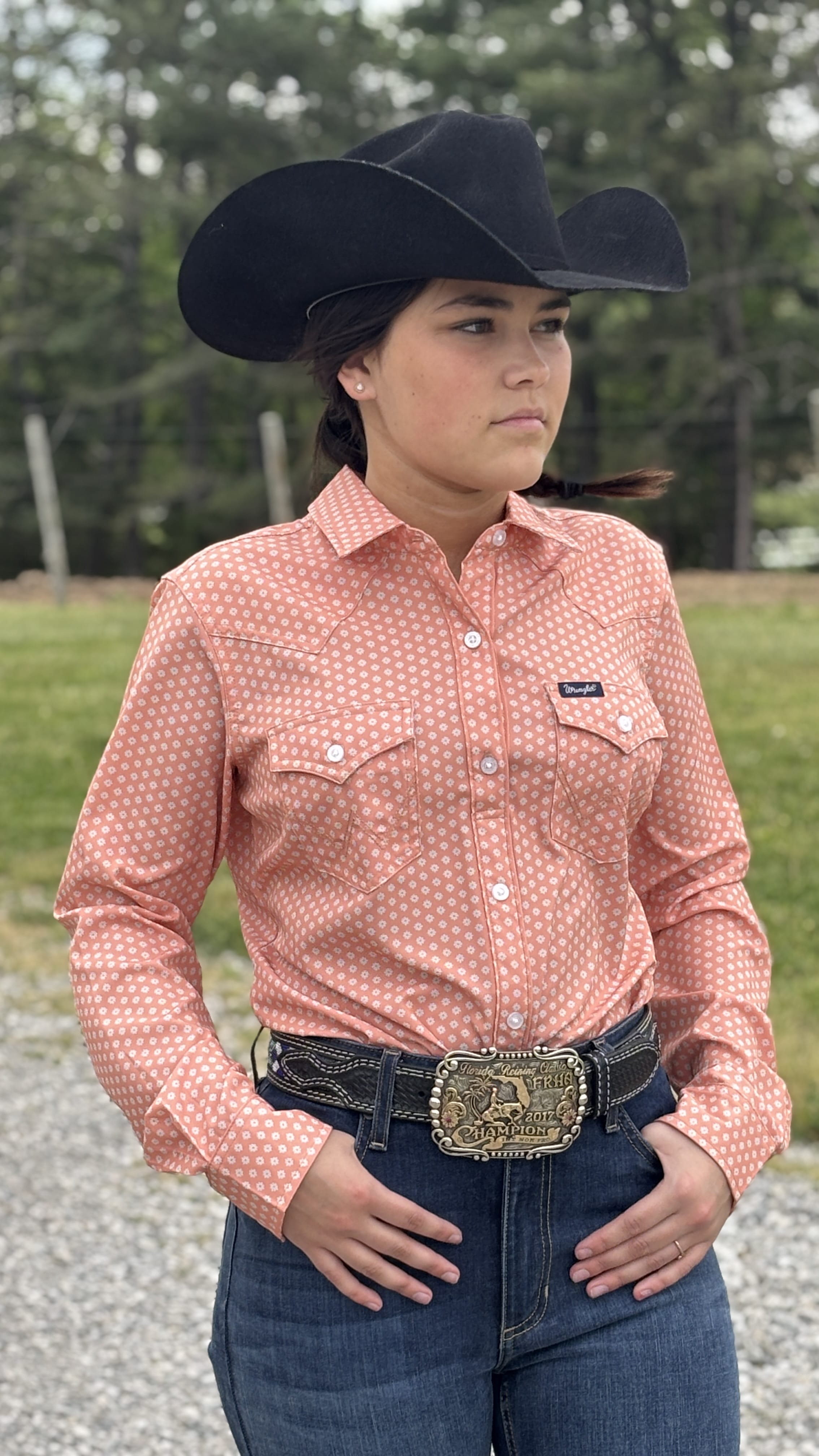 Aria Performance Shirt by Wrangler ~Orange - Henderson's Western Store