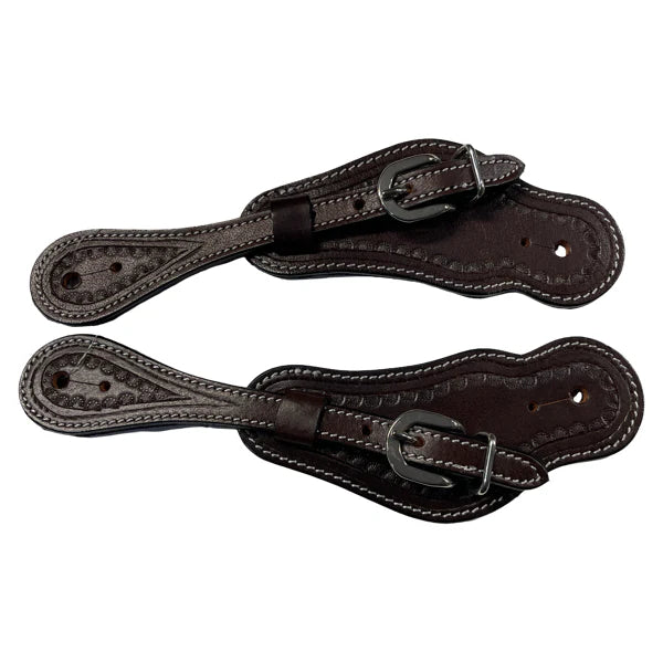 Leather Cowboy Spur Straps ~ Dark - Henderson's Western Store