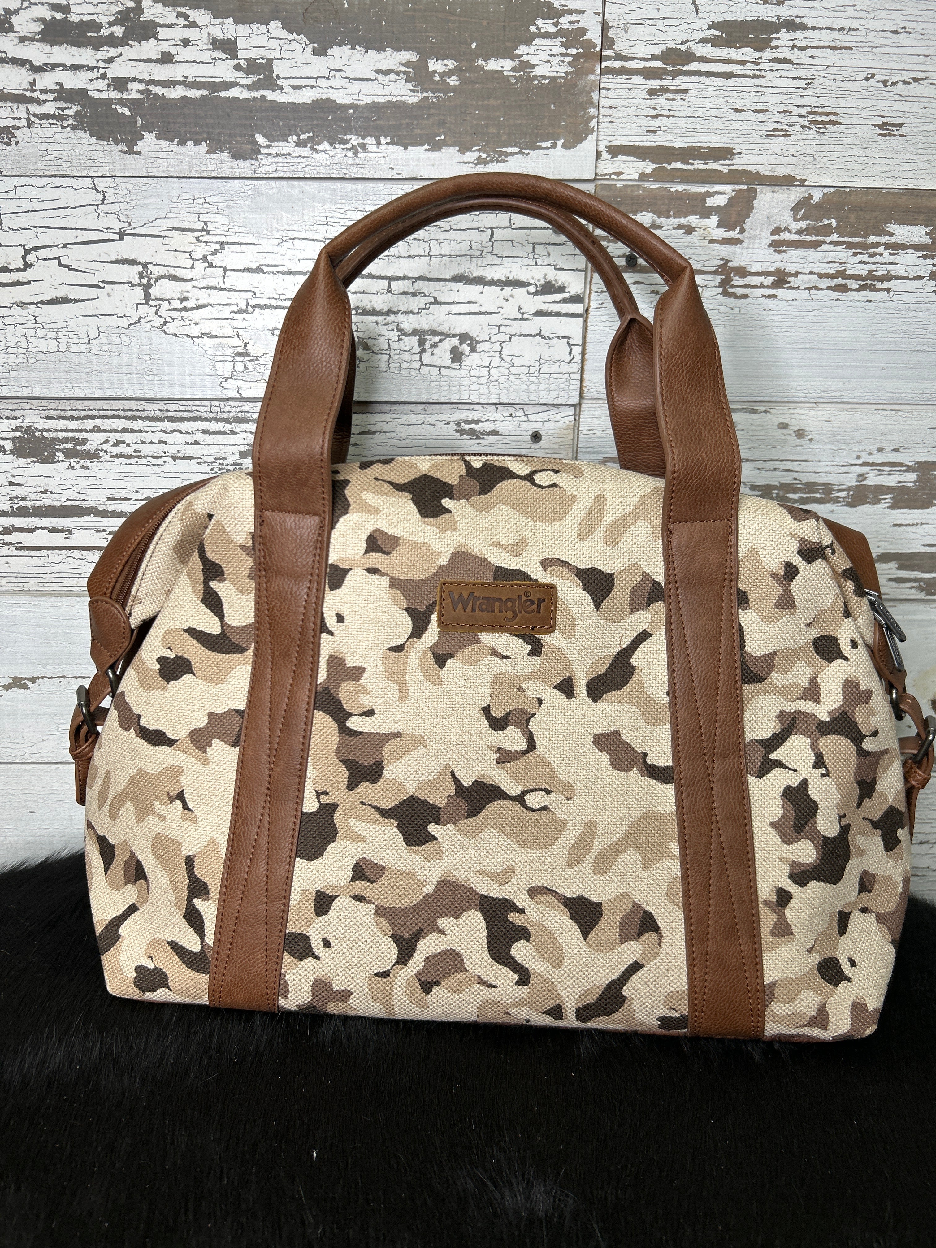 Wrangler Camo Print Collection Duffle Bag -Brown - Henderson's Western Store