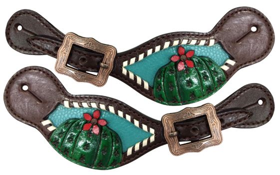 Cactus Flower Spur Strap - Henderson's Western Store