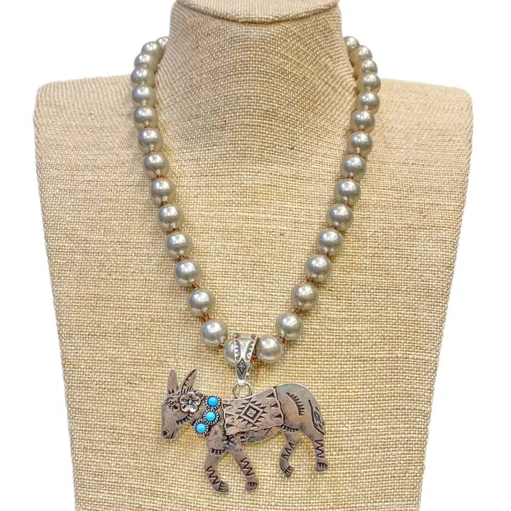 Donkey with Turquoise Pendant - Henderson's Western Store