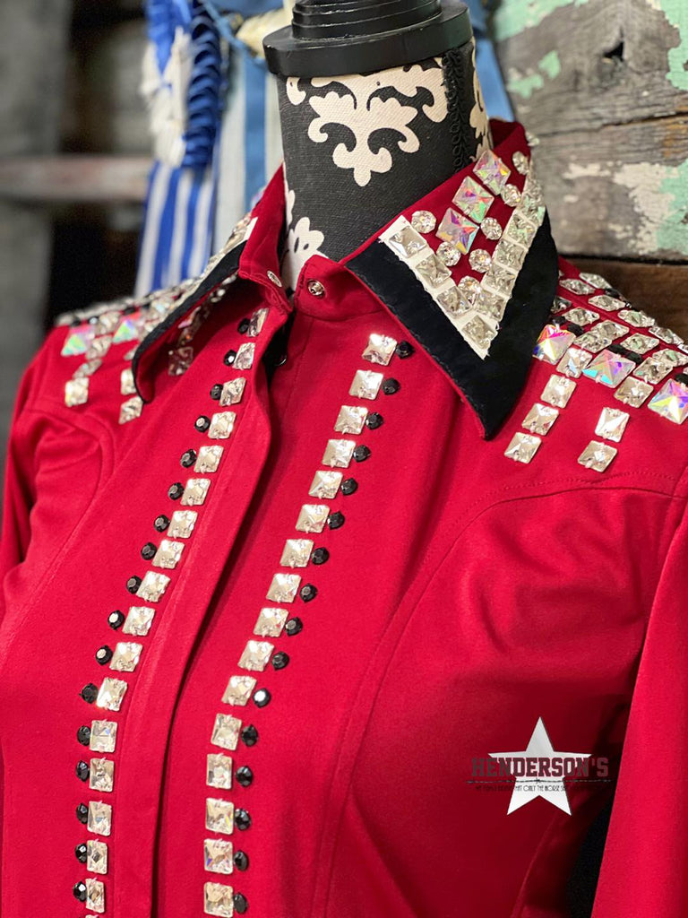 RHC Sample Bling Show Shirt ~ Red - Henderson's Western Store